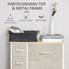 Dresser for Bedroom with 7 Drawers, Chest of Drawers with Metal Frame, Fabric Dresser for Living Room, Light Grey