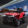 Kids 2 Seater Ride-On Car Police Truck Electric with LED Lights & MP3 for Kids White