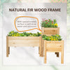 Raised Garden Bed Set of 3, Wood Planter Box, Outdoor Freestanding Garden Boxes for Fruit Vegetable Flower Herb