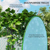 Metal Raised Garden Bed with Trellis for Climbing Plants, Galvanized Garden Bed Kit Outdoor Garden Box with Trellis