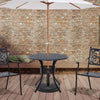 33-Inch Roud Patio Dining Table with Umbrella Hole, Cast Aluminum Garden Table, All Weather Patio Bisto Table, for Lawn, Garden, Outside, Black