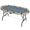 Soozier Foldable Poker Table Blackjack Texas Holdem Poker Game Table with Cup Holders, 70