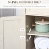 Farmhouse Kitchen Storage Cabinet, Sideboard Buffet Cabinet with 2 Rustic Barn Doors and Drawer, White