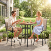 Outdoor Bar Stools Set of 2, 360° Swivel Bar Height Chairs, 26.8