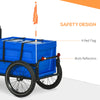 Steel Trailer for Bike, Bicycle Cargo Trailer with Foldable Storage Box and Safe Reflectors, Max Load 88LBS, Blue