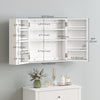 Wall Mount Medicine Cabinet, Bathroom Cabinet with 4 Tier Shelves, Lockable with 2 Keys for Kitchen, White