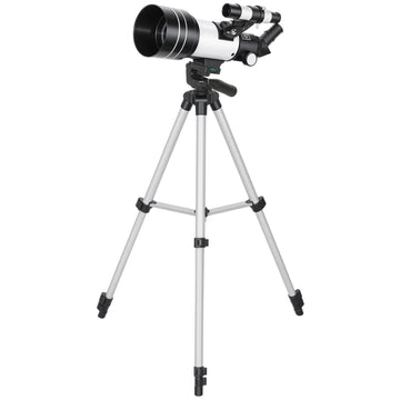 Astronomical Telescope for Adults, 70 mm Aperture Refractor Telescope with 100X, Adjustable Tripod, White