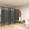 4 Panel Folding Room Divider, Portable Privacy Screen, Wave Fiber Room Partition for Home Office, White, Black