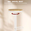 Wood Barstools Set of 2, Swivel Bar Stools with Adjustable Height for Kitchen Counter, Natural Wood and White