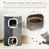 4-Story Cat House for Indoor, Cat Condo with Sisal Scratching Surface, Removable Cushion, 16