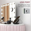 Hollywood Makeup Mirror with Lights, 3 Lighting Modes, USB Charging Port, Tabletop or Wall Mounted, White