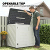 35 Cu.Ft Outdoor Storage Cabinet, Waterproof HDPE Outdoor Storage Shed with Lockable Doors and Openable Top