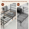 Metal Twin Platform Bed Frame with Headboard, Steel Slat Support, Underbed Storage, No Box Spring Needed, Easy Assembly