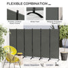 6 Panel Folding Room Divider, UV30+ Privacy Screen, Indoor Outdoor Privacy Panel with Stable Base, Dark Grey
