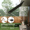 10x5ft Manual Retractable Awning, Patio Sun Shade Canopy Shelter with 5.6-9.2ft Support Pole, Water Resistant UV Protector, for Window, Door, Porch, Deck, Grey