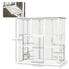 Large Outdoor Catio Enclosure, Wooden Cat Patio with 6 Balanced Platforms and Asphalt Roof, 70.9