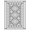9' x 12' Outdoor RV Rug, Reversible Patio Floor Mat with Carry Bag, Rhombus Patchwork, Grey and White
