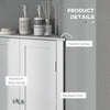 Modern Bathroom Storage Cabinet, Corner Cabinet with Doors, Bathroom Cabinet with Adjustable Shelf and Recessed Door, White