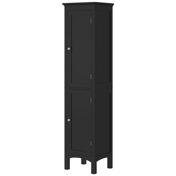 Tall Bathroom Cabinet, Freestanding Storage Organizer with Adjustable Shelves and Cupboards, 15