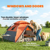Pop up Camping Tent, 3-4 Man Family Tent, 3000mm Waterproof, with Carry Bag and Top Hook, Dark Grey and Orange
