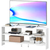 Corner TV Stand, Modern TV Table with 2 Open Shelves for 47 Inch TV, Entertainment Center for Living Room, Black