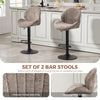 Bar Stools Set of 2, Swivel Barstools with Back, Adjustable Height and Footrest for Kitchen Island, Dining Room, Brown