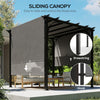 10' x 10' Outdoor Pergola Patio Gazebo Canopy Sun Shelter, Steel Frame, Dark Grey