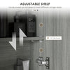 Wall Mount Mirrored Medicine Cabinet, Bathroom Mirror Cabinet with Adjustable Shelf, Double Soft Closing Doors, Grey
