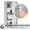 Wall Mount Medicine Cabinet, Bathroom Cabinet with 3 Tier Shelves, Stainless Steel Frame and Glass Door, Lockable with 2 Keys, Silver, 12