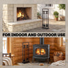 Fireplace Tools Set 5 Pieces Metal Fire Place Kit with Brush, Shovel, Poker, A Pair of Tongs, Stand, Black