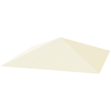 10' x 10' Gazebo Canopy Replacement Cover, Garden Gazebo Roof Replacement, UPF30+, TOP COVER ONLY, Cream White