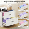 Lateral Filing Cabinet, Farmhouse File Cabinet with 2 Silent Drawers for Letter/A4/Legal Size Files, White