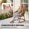 3-Piece Outdoor Foldable Rocking Chair Set, Light Brown
