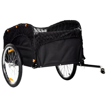 Soozier Bike Cargo Trailer, 45 Gal Bicycle Trailer Wagon Cart with Cargo Net, Quick Release 20