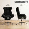 Big and Tall Office Chair Footrest Executive Desk Chair High Back Snowflake Velvet Reclining, Black