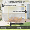 Pergola Kit, 15° Slanted Pergola Bracket Kit with 3-Way Brackets, Post Bases, Wall Mounts for 3.6