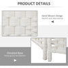 6ft Folding Room Divider, 3 Panel Wall Partition with Wooden Frame for Bedroom, Home Office, White