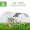 Galvanized Large Metal Chicken Coop Cage Walk-in Enclosure Poultry Hen Run House Playpen Rabbit Hutch with Cover for Outdoor Backyard 9.2' x 18.7' x 6.5' Silver