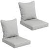 Seat Cushion Back Pillows Replacement Set of 2, Patio Chair Cushions Set for Indoor Outdoor, Light Grey