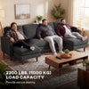 Sectional Sofa, Corduroy U Shaped Couch with Double Chaise and Spring Cushions, 2200lb Capacity