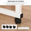 Mobile Standing Desk with Adjustable Height, 23.5 inch Stand Up Desk with Wheels, Natural Wood