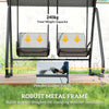 Patio Swing Chair w/Adjustable Canopy Outdoor Porch Swing Glider w/Dual Independent Seats 2-Seat Grey