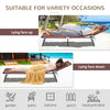 Adjustable Outdoor Lounge Chair, Garden Folding Chaise Lounge with Face Hole Reclining Tanning Chair Seat, Folding Camping Beach Lounging Bed w/ Support Pillow, Brown