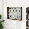 5-Tier Display Cabinet, Shot Glass Display Case, Glass Curio Cabinet with 2 Glass Doors and 4 Adjustable Shelves, Brown