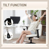 Criss Cross Chair with Flip-up Armrests, Wheels, Wide Office Chair with Adjustable Height, Tilting, Cream White