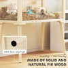 Wooden Hamster Cage, Hamster Habitat with Openable Top, Seesaws, Platforms, Water Bottle for Gerbils, 43.3
