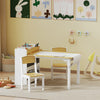 Qaba Kids Table and Chairs Set, Toddler Art Table and Chair Set with Paper Roll, Storage Shelves and Drawers, Grey
