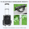 2-IN-1 Pet Luggage Box Backpack Carrier Cats Dogs w/ Handle, Rolling Wheel Grey