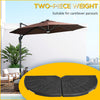 2-Piece Umbrella Weights for Cantilever Parasols with Handles, Heavy Duty Parasol Base Weights for Cross Base, Black