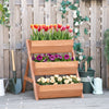 3 Tier Elevated Planter Box, Vertical Wooden Raised Garden Bed for Flowers, Vegetables, 26